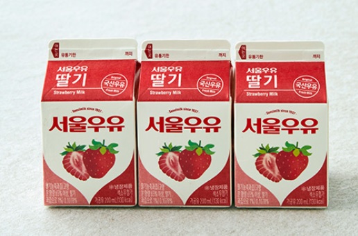 서울 우유 딸기 200ml 3개